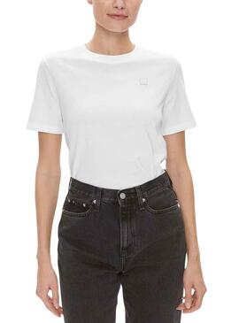 T-Shirt Calvin Klein Embro Blanc pour Femme