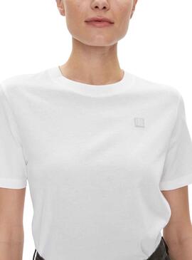 T-Shirt Calvin Klein Embro Blanc pour Femme