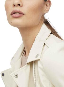 Veste Vila Coated Beige pour Femme