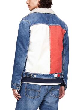 Veste Denim Tommy Jeans Flag pour Homme