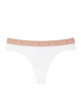 Tanga Lacoste Blanc pour Femme