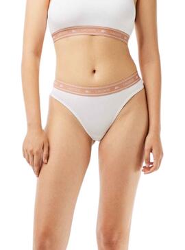 Tanga Lacoste Blanc pour Femme