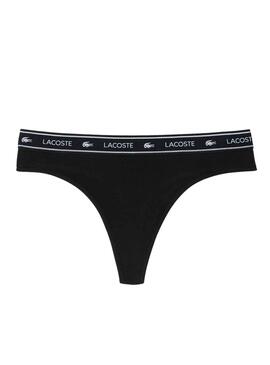 Tanga Lacoste Noire pour Femme