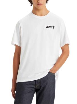 T-Shirt Levis Marche d'escalier Blanc pour Homme