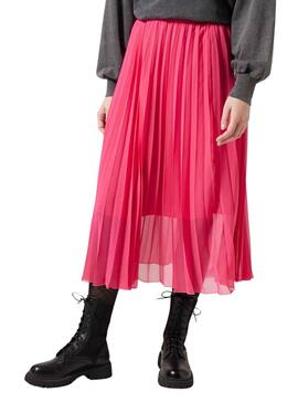 Jupe Naf Naf Plissée Fuchsia pour Femme