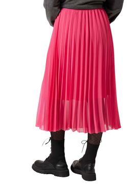 Jupe Naf Naf Plissée Fuchsia pour Femme