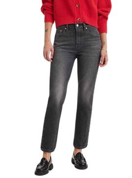 Pantalon Jeans Levis 501 Crop Noire pour Femme