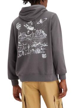Sweat Levis Standard Graphic Gris pour Homme