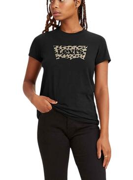 T-Shirt Levis The Parfait Tee Leopard Noire