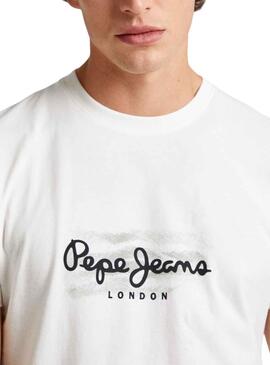 T-Shirt Pepe Jeans Castle Blanc pour Homme