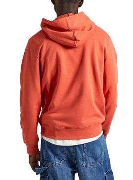 Sweat Pepe Jeans Joe Hoodie Orange Homme