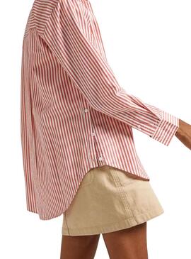 Chemise Pepe Jeans Bryce Rayures Rouge pour Femme