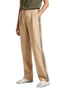 Pantalon Pepe Jeans Tencell Beige pour Femme