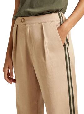 Pantalon Pepe Jeans Tencell Beige pour Femme