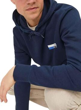 Sweat Jack & Jones Corp. Logo Hood Bleu Marine
