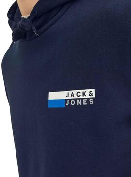 Sweat Jack & Jones Corp. Logo Hood Bleu Marine