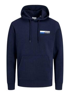 Sweat Jack & Jones Corp. Logo Hood Bleu Marine