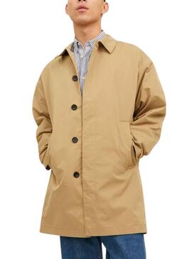 Trench-coat Jack & Jones Creuser Mac Beige Homme