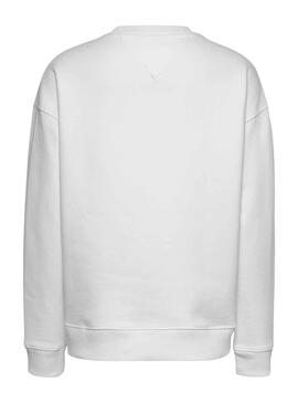Sweat Tommy Jeans Boxy Graphic Blanc Femme