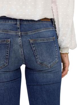 Pantalon Jeans Only Blush évasé Bleu pour Femme