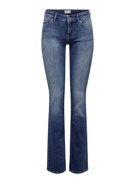Pantalon Jeans Only Blush évasé Bleu pour Femme