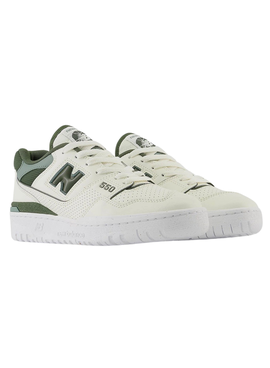 Baskets New Balance BB550 Blanc Vert Femme