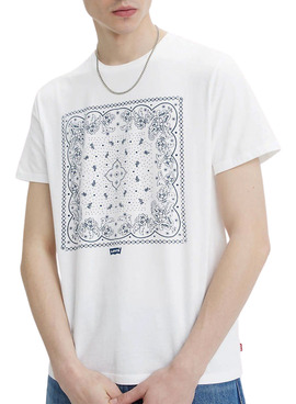 T-Shirt Levis Graphic Crewcou Blanc pour Homme