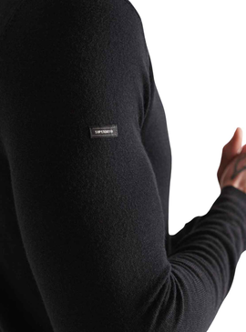 Pull Superdry Merino Noire pour Homme