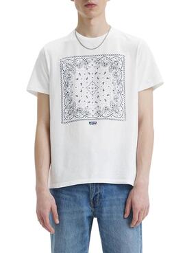 T-Shirt Levis Graphic Crewcou Blanc pour Homme