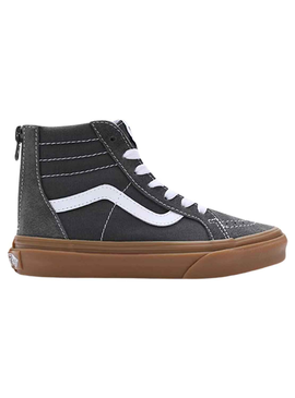 Baskets Vans Sk8 Hi Zip Gris pour Garçon et Fille