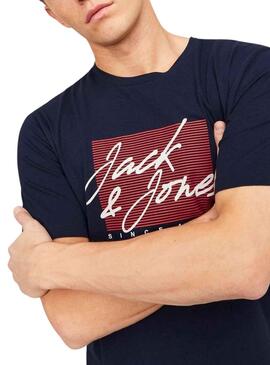 T-Shirt Jack & Jones Zurich Bleu Marine Homme