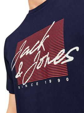 T-Shirt Jack & Jones Zurich Bleu Marine Homme