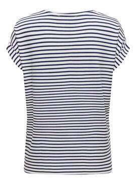 Camiseta Only Moster Stripe Blanco Para Mujer = T-shirt Only Moster Stripe Blanc Pour Femme