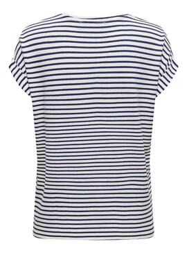 T-Shirt Only Tante Stripe Blanc pour Femme