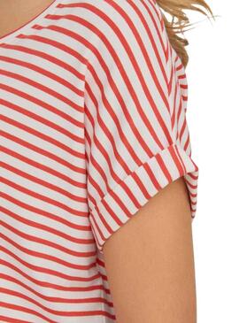 T-Shirt Only Tante Stripe Rouge pour Femme