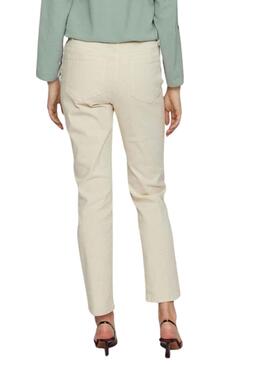 Pantalon Vila Vialice Beige pour Femme