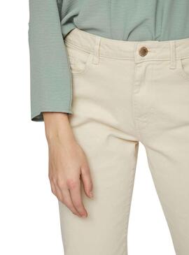 Pantalon Vila Vialice Beige pour Femme