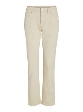 Pantalon Vila Vialice Beige pour Femme