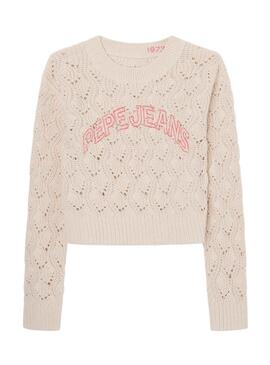 Pull Pepe Jeans Nabila Beige pour Fille