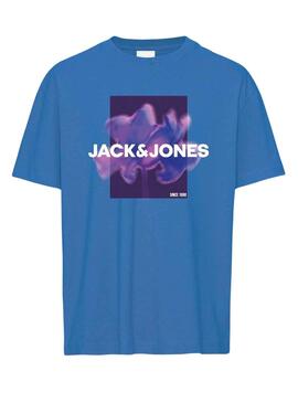 T-Shirt Jack & Jones Floral Bleu pour Garçon