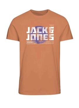 T-Shirt Jack & Jones Cophoto Orange Garçon