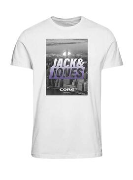 T-Shirt Jack & Jones Photo Blanc pour Garçon