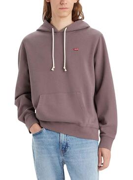 Sweat Levis Original Hoodie Brun pour Homme