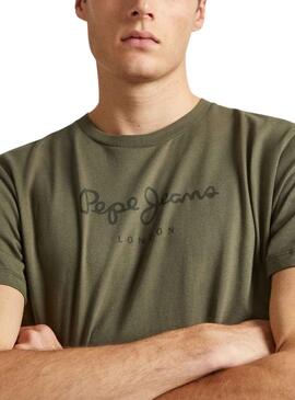 T-Shirt Pepe Jeans Eggo Vert pour Homme