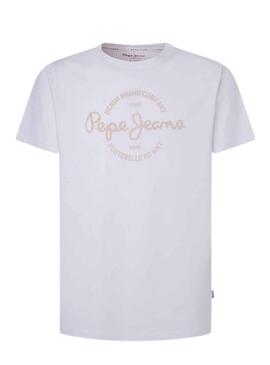 T-Shirt Pepe Jeans Craigton Blanc pour Homme