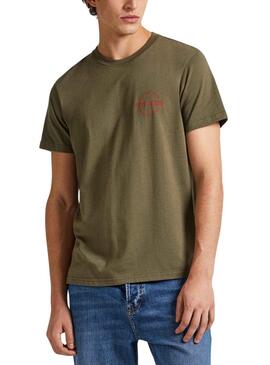 T-Shirt Pepe Jeans Craig Vert pour Homme