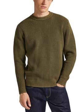 Pull Pepe Jeans Maxwell Vert pour Homme