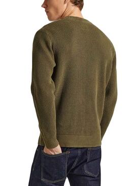 Pull Pepe Jeans Maxwell Vert pour Homme