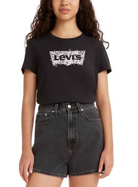 T-Shirt Levis The Parfait Tee Leopard Noire