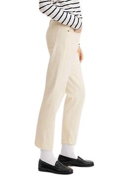 Pantalon Jeans Levis 501 Crop Écru pour Femme